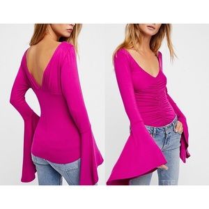 ✦[free people] ‘what a babe’ flared sleeve top